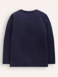 Mini Boden Kids' Cotton Boucle Motif T-Shirt, College Navy