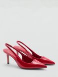 Mango Sons Patent Pointed Slingback Courts, Red