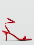 Mango Pauli Strappy Heeled Sandals, Red