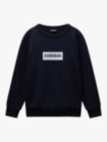 Napapijri Kids' Chamois Logo Hoodie, Navy