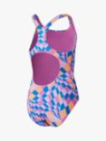 Speedo Kids' Printed Medalist Swimsuit, Kiwi Pink