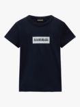 Napapijri Kids' Chamois Cotton T-Shirt, Navy