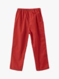 Caramel Kids' Chestnut Cotton Trousers, Red