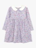 JoJo Maman Bébé Baby Peter Pan Ditsy Floral Dress, Lilac