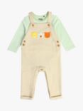 Mini Cuddles Baby Cotton Dungaree & Bodysuit Set, Oatmeal