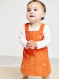 Mini Cuddles Baby Pinafore Dress & Bodysuit Set, Orange