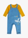 Mini Cuddles Baby Cotton Dungaree & Bodysuit Set, Blue