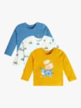 Mini Cuddles Baby Cotton Farmyard Long Sleeve Tops, Pack of 3, Blue