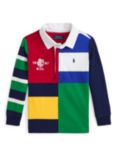 Ralph Lauren Kids' Long Sleeve Rugby Shirt, Red/Multi