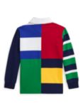 Ralph Lauren Kids' Long Sleeve Rugby Shirt, Red/Multi