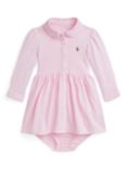 Ralph Lauren Baby Long Sleeve Day Dress, Camel Pink