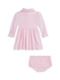 Ralph Lauren Baby Long Sleeve Day Dress, Camel Pink