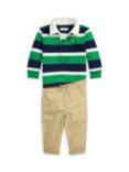 Ralph Lauren Baby Rugby Shirt & Joggers Set, Stafford Green