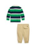 Ralph Lauren Baby Rugby Shirt & Joggers Set, Stafford Green