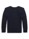 Ralph Lauren Kids' Cotton Cable Knit Jumper, Navy