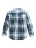 Polo Ralph Lauren Kids' Check Cotton Oxford Shirt, White/Green