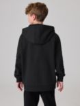 AllSaints Kids' Underground Zip Up Cotton Hoodie, Black