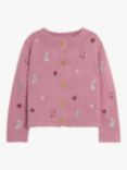 JoJo Maman Bébé Baby Bunny Embroidered Cardigan, Pink