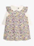 JoJo Maman Bébé Baby Autumn Floral Cord Dress & Bodysuit Set, Lilac