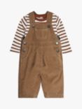 JoJo Maman Bébé Baby Cord Dungaree & Top Set, Brown