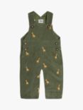 JoJo Maman Bébé Baby Safari Friends Embroidered Dungarees & Top Set, Khaki