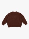 The New Society Kids' Yosemite Jacquard Jumper, Walnut Brown