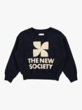 The New Society Kids' Space Logo Jumper, Navy