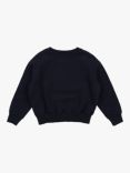 The New Society Kids' Space Logo Jumper, Navy