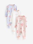 Ted Baker Baby Blossom Cotton Sleepsuits, Pack of 3, Multi