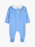 JoJo Maman Bébé Baby Bear Velour All-in-One, Blue