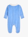 JoJo Maman Bébé Baby Bear Velour All-in-One, Blue