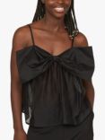 Sisters Point Esa Satin Bow Top, Black