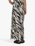 Sisters Point Gewo Zebra Print Satin Skirt, Beige/Black