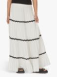 Sisters Point Unsa Stripe Linen Blend Skirt, White/Black