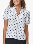 Sisters Point Cona Polka Dot Top, Cream/Navy