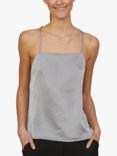 Sisters Point Noli Satin Cross Strap Back Cami Top, Grey