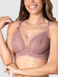 Hotmilk Heroine Flexiwire Plunge Nursing Bra, Sand, Mocha