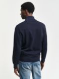 GANT Sacker Rib Knit Half-Zip Jumper, Evening Blue