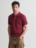 GANT Regular Fit Pique Polo Shirt, Wine Red