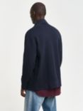 GANT Rib Full Zip Cardigan, Evening Blue