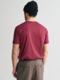 GANT Short Sleeve Cotton T-Shirt, Wine Red