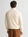 GANT Half Zip Neck Cotton Blend Jumper, Cream