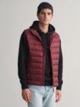 GANT Light Down Quilted Gilet, Wine Red