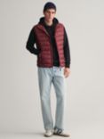 GANT Light Down Quilted Gilet, Wine Red