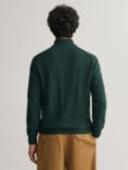 GANT Casual Half Zip Cotton Knit Jumper, Tartan Green