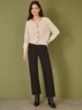 Yumi Relaxed Fit Stitch Cardigan, Oatmeal