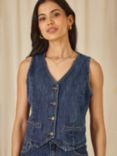 Yumi Denim Stretch Waistcoat, Blue