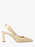 Michael Kors Darrington Leather Buckle Slingback Courts, Gold