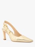 Michael Kors Darrington Leather Buckle Slingback Courts, Gold