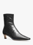 Michael Kors Cosmo Leather Kitten Heel Ankle Boots, Black